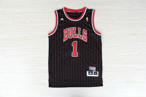 Maillot De Basket Chicago Bulls Derrick Rose 1Tissus Sportif Fans Edition Noir Rouge
